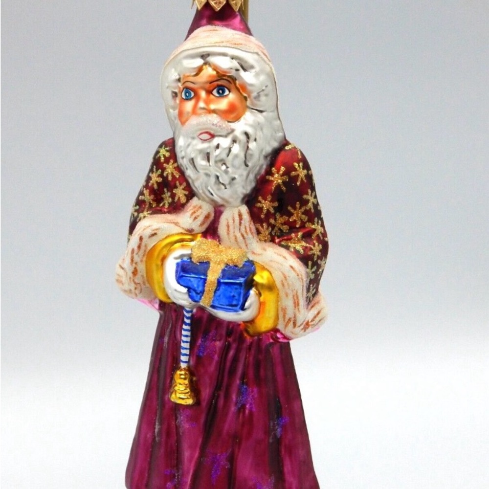 Christopher Radko Glass Christmas Ornament. Velvet Plum Nicholas NWT Rare